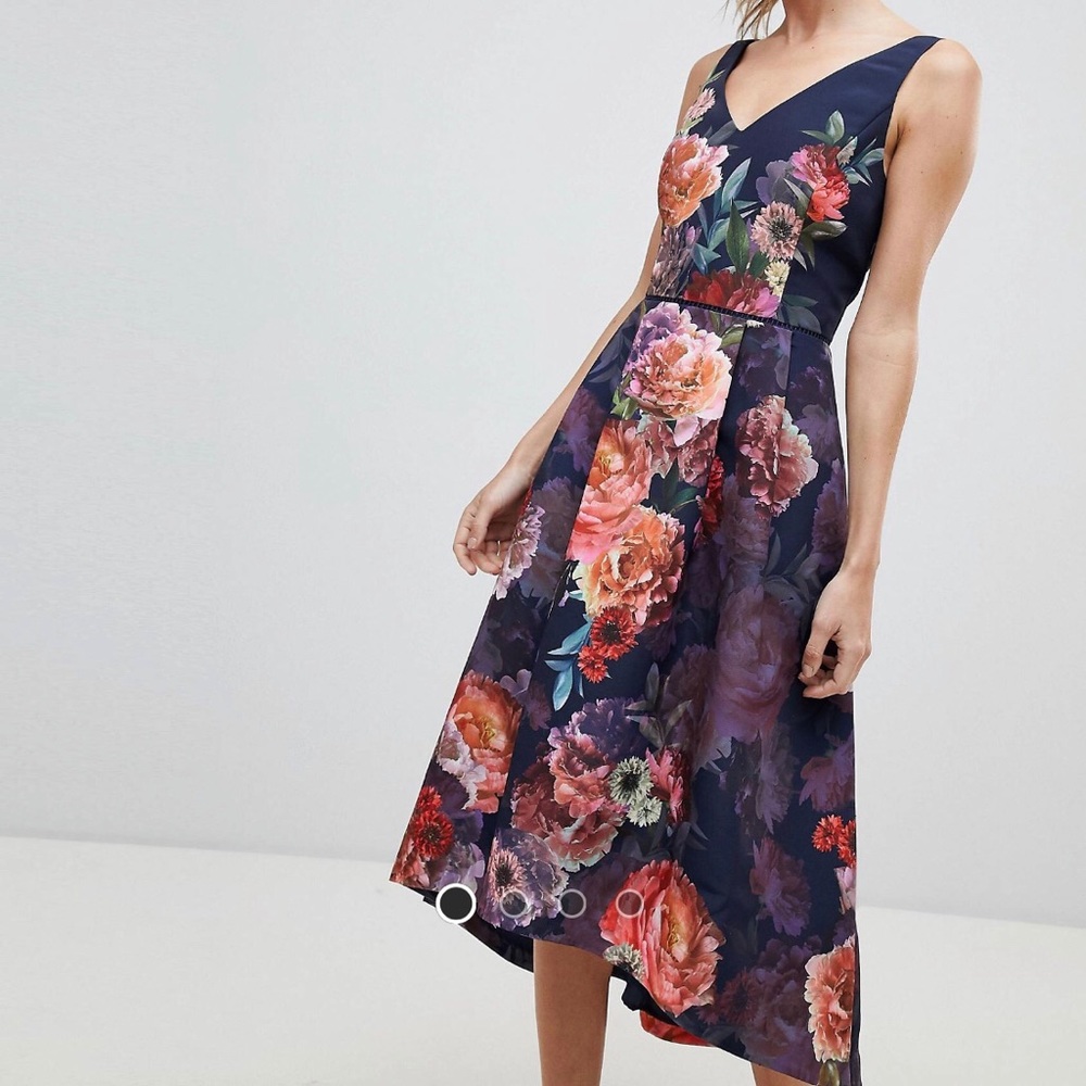 Oasis Floral Print V Neck Slater Dress
